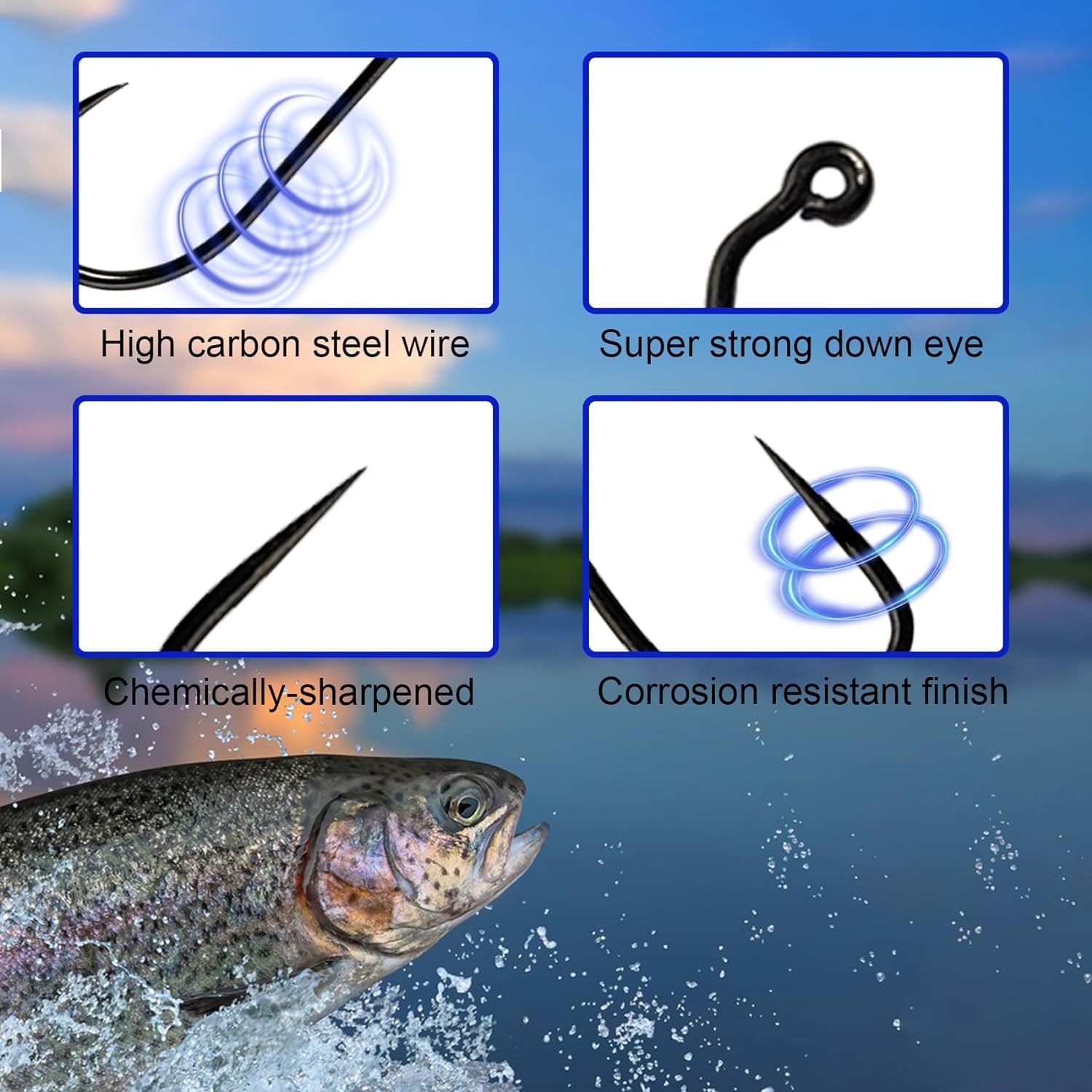 Aventik Eupheng 100PCS Anzóis  - Fishing Hook Barbless avaliação e preço