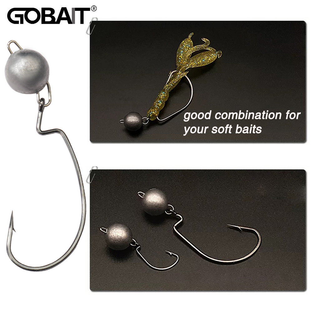 5 pçs metal gabarito cabeça wo - Fishing Hook Weedless avaliação e preço