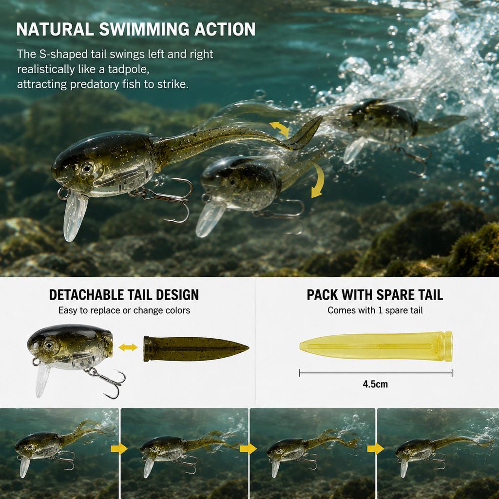 1 Isca Artificial Rígida Tadpo - Fishing Hook Treble avaliação e preço